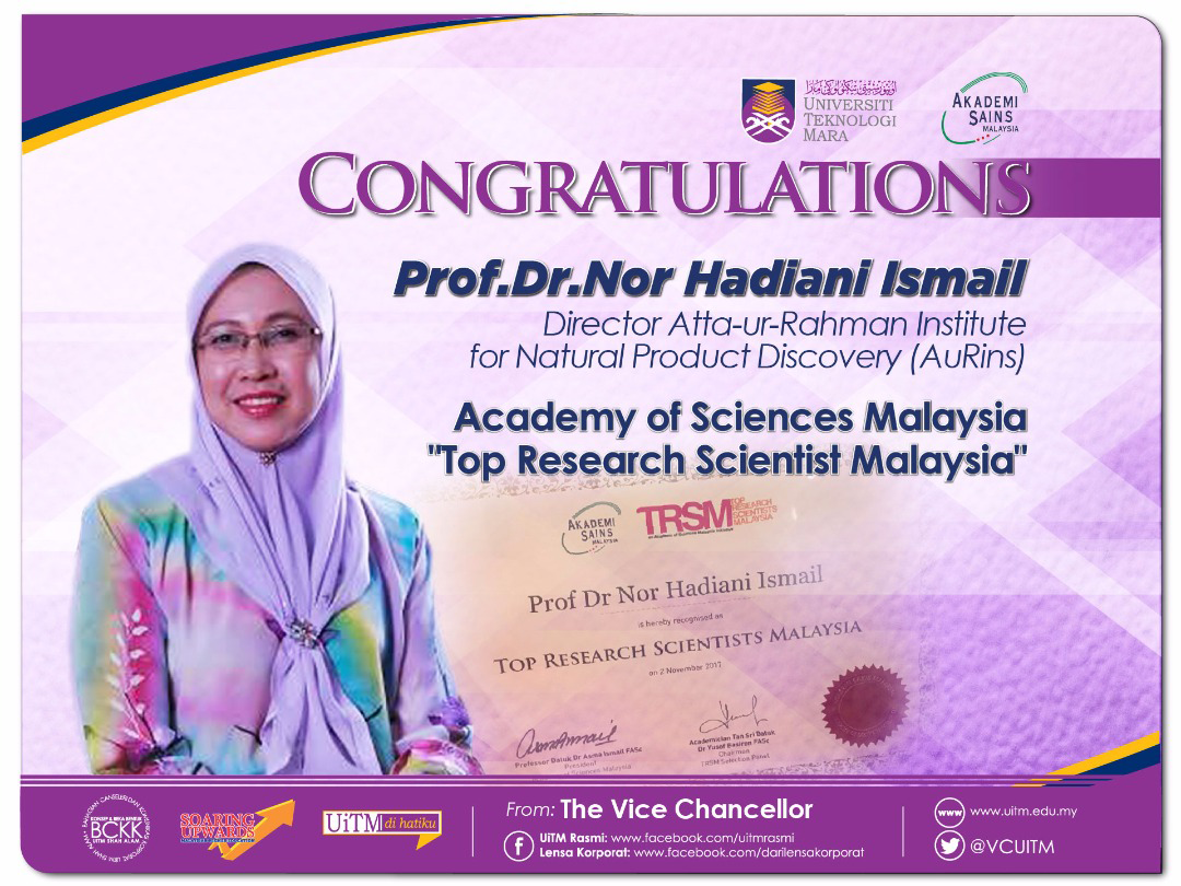 Prof Hadiani Top Research Scientist Malaysia